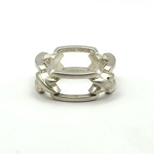 Tiffany & Co Silver X Link Ring / Band Size 6.75